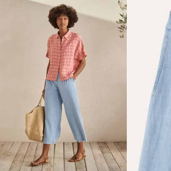 Poetry Indigo Cropped Trousers, Pale Denim - Picture 3 of 7